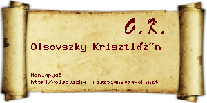 Olsovszky Krisztián névjegykártya