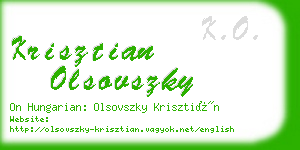 krisztian olsovszky business card